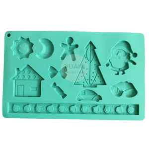 Molde Placa de Silicona de Navidad Árbol Papa Noel