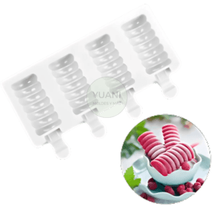 Molde para paletas cilíndrica espiral x4