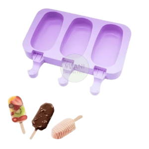 Molde Silicona Paletas Helado Ovaladas X3