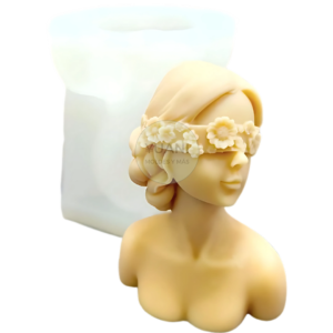 Molde mujer con antifaz de flores