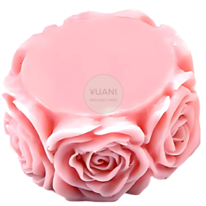 Molde cilindro bajo con rosas