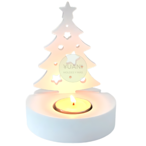 Molde porta velas árbol de navidad