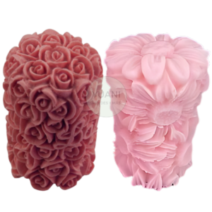 Molde cilindro de rosas + molde cilindro de girasoles