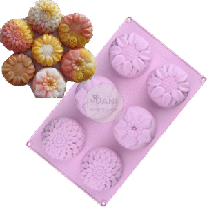 Molde para jabones/velas flores x 6