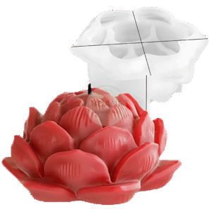 Molde flor de loto semi abierta