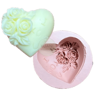 Molde corazón con rosas