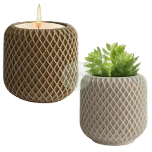 Molde maceta/porta velas textura rombos