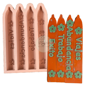 Molde 4 deseos con aplique flor