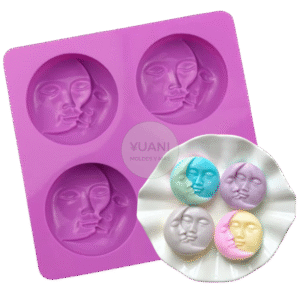 Molde jabones redondos sol y luna