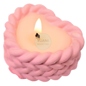 Molde porta velas corazón borde trenzado