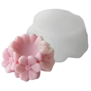 Molde cilindro bajo con flores