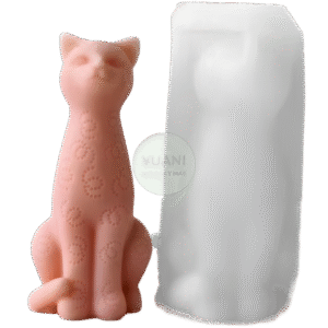 Molde gato sentado textura lana