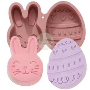 Molde conejo y huevo grandes chatos