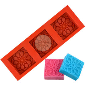 Molde mini jabones cuadrados x 3