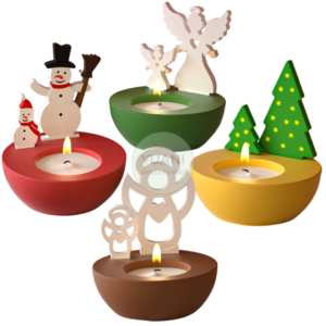 Molde porta velas con figuras navideñas