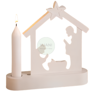 Molde porta velas pesebre plano
